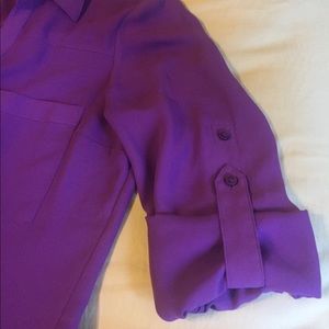 Adjustable sleeve purple express blouse